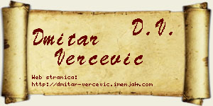 Dmitar Verčević vizit kartica
